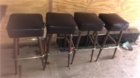 4 tall brown top bar stools