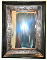 Beveled Mirror in Wide, Textured Frame