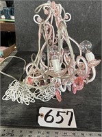 Pink & White Hanging Chandelier
