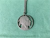 Unique a Buffalo Nickel Necklace