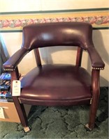 Rolling Burgandy office Chair