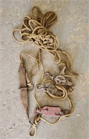 Antique Starline Pulley, Gambrel Hook and Rope