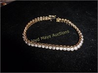 10k Gold & CZ Lady's Tennis Bracelet - 8"