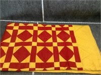 Early-Mid Century Quilt in Red And Yellow