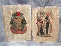 Two Egyptian Papyrus Paper Artworks