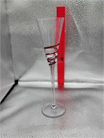 MiCentury Modern Glass Bar Martini Glass Red