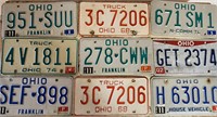VTG lot Of 9   Ohio License Plates