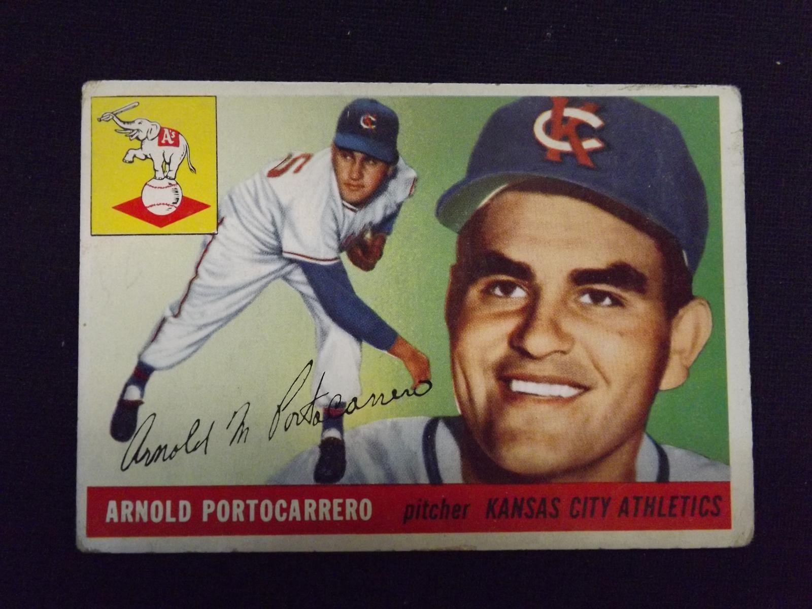 1955 TOPPS #77 ARNOLD PORTOCARRERO A'S