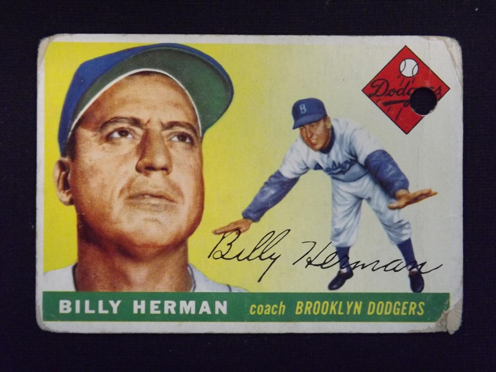 1955 TOPPS #19 BILLY HERMAN DODGERS VINTAGE