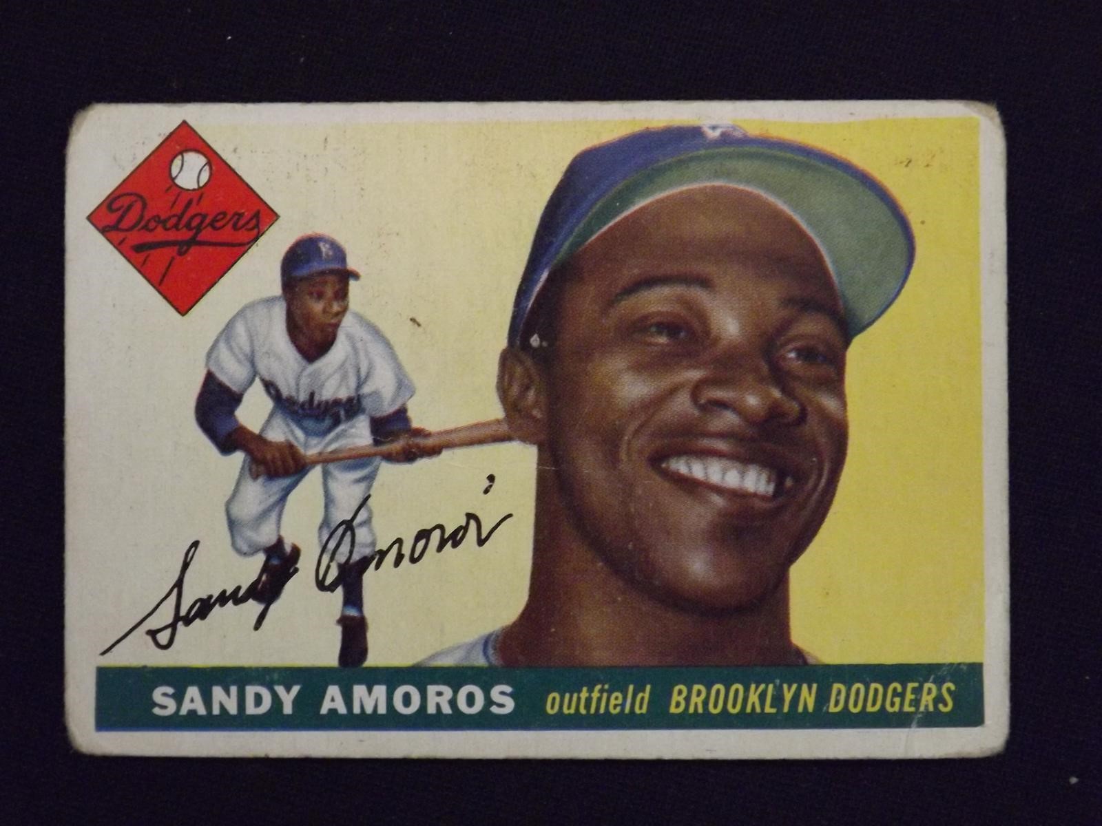 1955 TOPPS #75 SANDY AMOROS DODGERS VINTAGE
