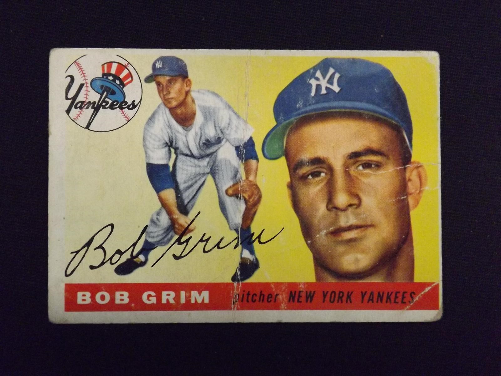 1955 TOPPS #80 BOB GRIM YANKEES VINTAGE