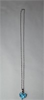 14k White Gold Aquamarine Necklace 3.05g