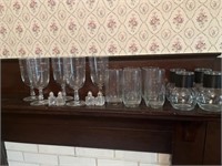 Assorted glassware. One chipped base that we saw