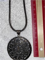 sterling necklace with round pendant