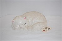 Ceramic Sleeping White Persian Cat