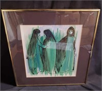 M Miller oil/paper of three women