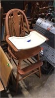 Wooden highchair with tray