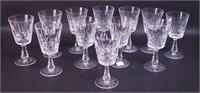 Twelve 7" Waterford crystal water goblets,