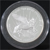 PEGASUS GOLD CORP 1 OZ 999 FINE SILVER ROUND