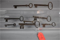 (8) Ornate Antique Keys