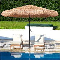 AMMSUN 9ft Hula Thatched Tiki Umbrella