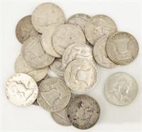 Coin 20 Franklin Half Dollars-VF-BU