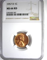 1957-D Cent NGC MS66 RD