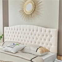 Linen Upholstered King/Cal King Headboard  Tufted