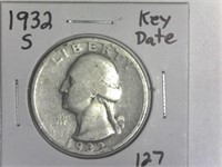 1932-S Key Date Washington Quarter