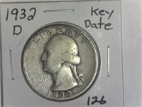 1932-D Key Date  Washington Quarter