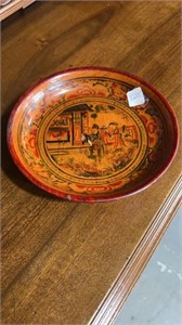 Wood Oriental Lacquered Bowl