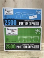 2500 pack 2 oz portion cups & 2500 1 oz portion