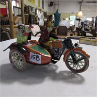 TIN KEYWIND MOTORCYCLE W/ SIDECAR- REPRO