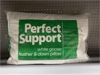 NEW WHITE GOOSE FEATHER AND DOWN PILLOW, IN