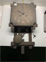 WOOD NATIONAL CLOCK & MFG CO CLOCK WITH BRASS