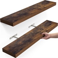 BAYKA Floating Shelves  Wall Mounted Rustic Wood S