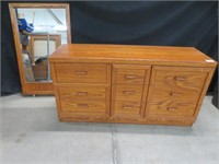 OAK BEDROOM DRESSER W/ MIRROR