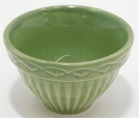 * Vintage Miniature Green Pottery Mixing Bowl,