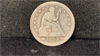 1853 Seated Liberty Silver Quarter w/ Arrows &
