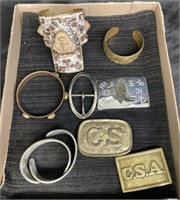 VINTAGE BUCKLES & JEWELRY MIX