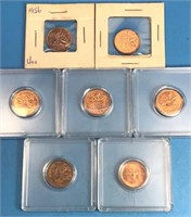 7x 1948-1967 One Cent Coins