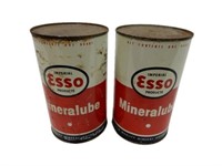 LOT OF 2 IMPERIAL ESSO MINERALUBE QT. CANS