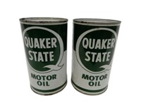 2 QUAKER STATE MOTOR OIL IMP. QT. CANS