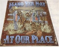 Hang Yer Hat Metal Sign