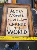 Angry Women Will Change the World Framed Cabin