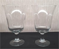 Box W/Pair of 12" Footed Glass Vases