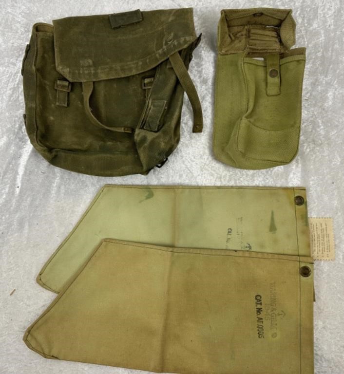 Lot Of 4 Pieces Of  Military Webbing Field Gear