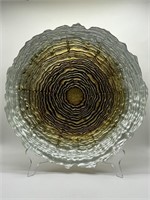Turkish Reverse Painted Fused Art Glass Bowl