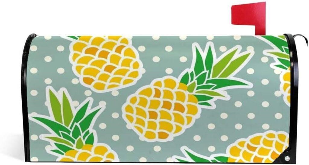 B1702  Pineapples Polka Dot Mailbox Cover, 25.4" x
