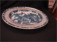 Blue Willow-style contemporary platter
